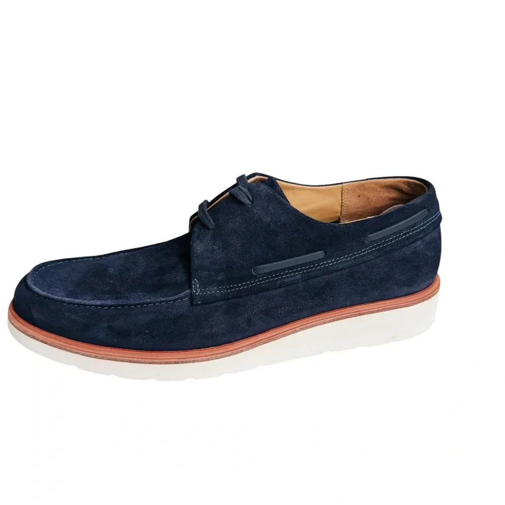 Vince Men’s Navy Suede Chukka Boots White Rubber Sole US 10.5 Casual Shoes